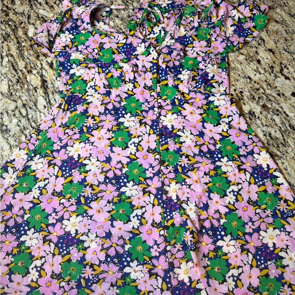 ASOS Floral Dress with Purple and Green Highlights
